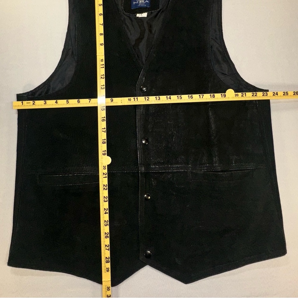 NRA Authentic Gear Men’s Lg Concealed Carry Black Leather Suede Lined Biker Vest - Picture 13 of 13